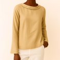thumbnail image 2 of MEICHEN Long Sleeved Cotton T Shirts for Women Fashion Solid Color Crewneck Blouses Women's Casual Tops, 2 of 4