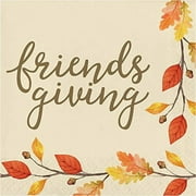 Friendsgiving Decorations Paper Napkins Thanksgiving Table Decor Rustic Farmhouse Fall Decor, Disposable Party Napkins 6.5" x 6.5" Pk 32