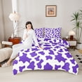 thumbnail image 4 of Homewish Kids Teens Abstract Cattle Print Bedding Comforter Set 2pcs,Purple White Twin Comforter Sets Microfiber,Animal Cow Breathable Bedding Set,Microfiber Bedroom Decor,Reversible, 4 of 8