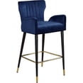 thumbnail image 1 of Meridian Furniture Luxe 28"H Velvet Counter Stool in Navy (Set of 2), 1 of 5
