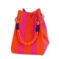 thumbnail image 2 of Deago Women Mini Knit Tote Bag Striped Crochet Bucket Handbag Small Purse Vacation Lightweight Beach Bag Travel Weekend, 2 of 9