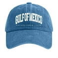 thumbnail image 3 of Baseball Caps for Women Washed Denim Hat Gulf of Mexico Graphic Printed Vintage Distressed Dad Cap, 3 of 4