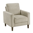 thumbnail image 3 of Taupe Corduroy Upholstered Chair with Solid Wood Frame for Living Room, Modern Accent Chair with Soft Cushion, 3 of 9