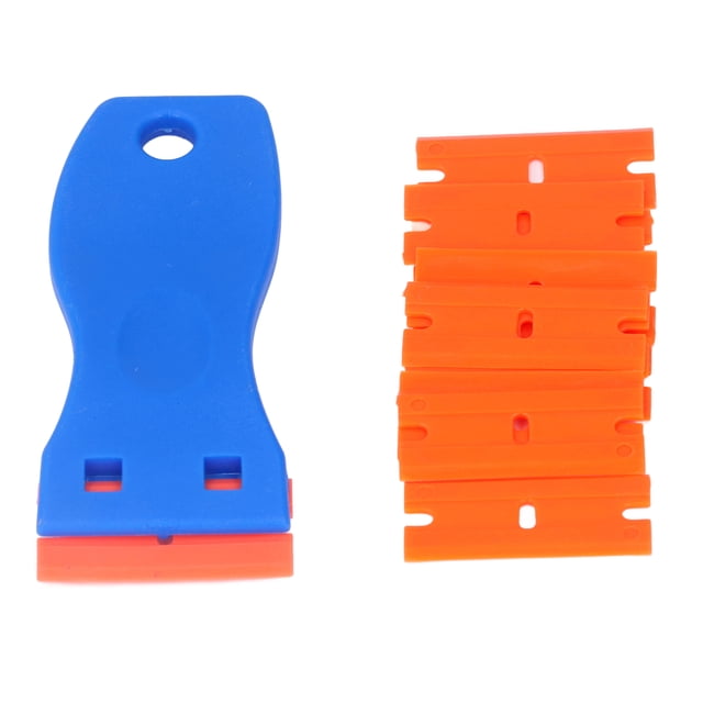 Rascador de 11 piezas, raspador de afeitar con hoja de raspador de 10 piezas, juego de herramientas de limpieza de raspado ABS para adhesivo de pegamento Residuos de calafateo