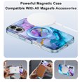 thumbnail image 2 of CASEFIV for iPhone 16 Plus Case,with Magnetic Invisible Ring Stand [Compatible with MagSafe],Full Body Rugged Slim Women Men Girl Shockproof Marble Pattern Design Case,Blue, 2 of 8