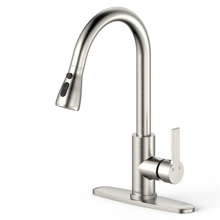 

Kitchen Sink Faucet with Pull-Down Sprayer Single Handle Stainless Steel Kitchen Faucet