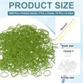 thumbnail image 2 of Uxcell 1800 Pcs Loom Rubber Bands Kit with 75 Pcs S-Clips 3-Hooks Rubber Bands Refill Bracelet Making Kits for Weaving DIY Handcrafts Gift, Green, 2 of 6