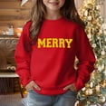thumbnail image 4 of HXWCHs Trendy girls' graphic sweatshirt Girls Long Sleeve Letter Print Sweatshirt Pullover top with Cute Design for Children Red 12-13 Years, 4 of 5