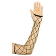 thumbnail image 3 of ToBeInStyle Womens Big Diamond Net Fingerless Long Arm Warmers Rave Gloves - Black, 3 of 9