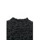 thumbnail image 3 of ABPHQTO Body negro con estampado de cebra y manga larga con cuello simulado para mujer, 3 of 5