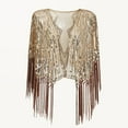thumbnail image 3 of Jesscasday Vintage Style Evening Wrap with Sequins for Women Long Tassels Women's Top with Fringe for Bridal and Special Occasion, 3 of 16