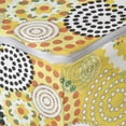 thumbnail image 4 of Geometric Rectangle Pouf, Retro Unusual Psychedelic Style Ring Shaped Dots and Spots in Various Colors Image, Foot Stool for Living Room Office Ottoman with Cover, 25", Mustard, by Ambesonne, 4 of 4