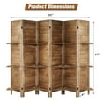 thumbnail image 6 of 6-Panel Room Divider with Shelves,5.6ft Tall Folding Privacy Screen Panels, Room Divider Wall Divider for Room Separation, Room Divider Shelves,Effectively Block Sight,Brown, 6 of 6