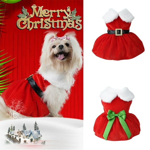shenmeida Santa Dog Costume Christmas Cosplay Pet Clothes Winter Hoodie Coat Clothes for Dog Pet Clothing