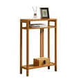 thumbnail image 2 of Kings Brand Furniture Bisbee Wood Console Table with 2 Open Storage Shelves (Honey Ginger), 2 of 6