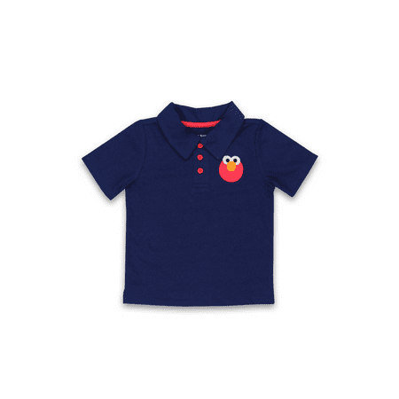 Sesame Street Elmo Patch Baby Toddler Short Sleeve T-Shirt Polo Tee SEB056SS