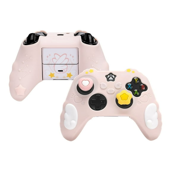 GeekShare Skin for Xbox series X Controller Soft Cover   Thumb Grip Caps   Stickers Star Wing Pink