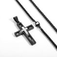thumbnail image 4 of APSVO Black Cross Necklaces for Men Boys Stainless Steel Cross Pendant Chain Catholic Religious Christian Birthday Valentines Day Jewelry Gifts Him Dad Teen Boyfriend Adults Kids Age Ideas 20 Inch, 4 of 5