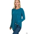 thumbnail image 2 of Zenana Plus Size Relaxed Fit Long Sleeve Round Neck & Hem Jersey Tee Shirt Top, 2 of 5