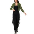 thumbnail image 2 of INSPIRE CHIC Women's Sheer Crochet Lace Long Sleeve Zipper Cropped Bomber Jacket, 2 of 5