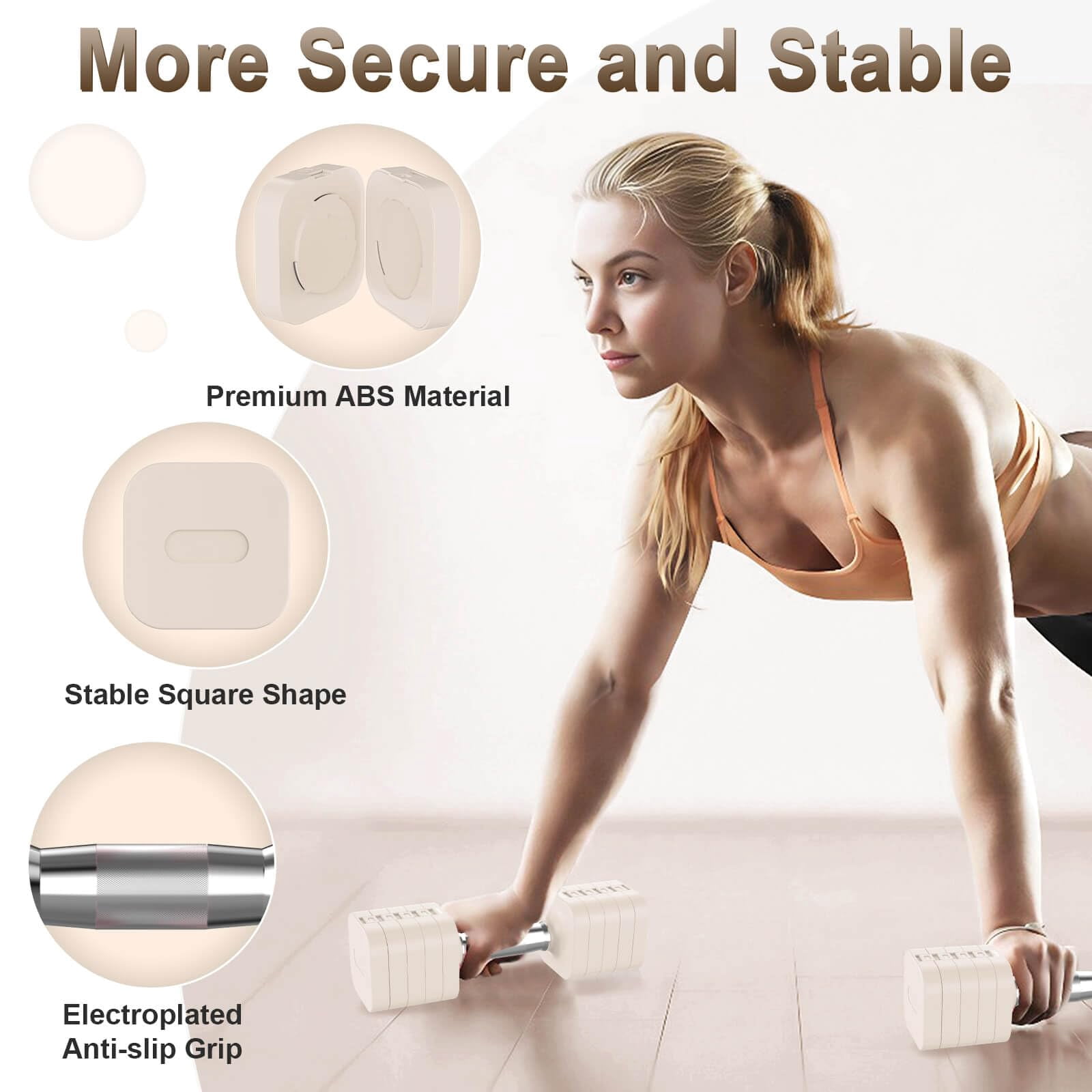30.8lb Adjustable Dumbbell Set  Each Weight With 6 Levels 4.4/6.6/8.8/11/13.2/15.4lb Hand Weights For Men/women Home Gym Exercise Workout