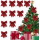 thumbnail image 1 of Lazo navideño rojo, 10 piezas de lazo navideño rojo, decoración para árbol de Navidad, adornos para cajas de regalo, decoraciones para fiestas, 1 of 5