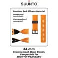 thumbnail image 2 of Wearable4U Suunto 7 / Suunto 9 Soft Silicone Wristband Strap 24mm QuickFix (Orange/Black), 2 of 5