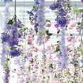 thumbnail image 5 of Uxcell Fake Vine Garland Flower Silk Artificial Flowers 3.2FT Hanging Plants for Wedding Light Pink White 24Pcs, 5 of 6