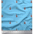 thumbnail image 1 of Soimoi Blue Rayon Fabric Stars & Violin Musical Instrument Fabric Prints By Yard 42 Inch Wide, 1 of 3