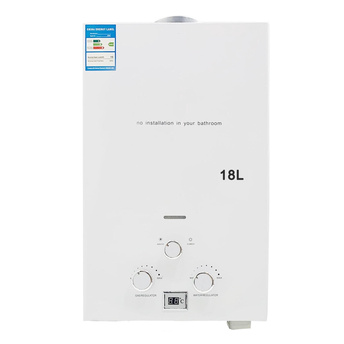 CDZHLTG 18L 36KW Gas Water Heater Propane Gas LPG Tankless Instant Boiler with Shower Kit