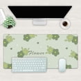 thumbnail image 3 of Desk Mat, Kawaii Green Flower Extended Gaming Mouse Pad Large, 31.5"x11.8" Big Mouse Pad with Non-Slip Base and Stitched Edge, Long Computer Keyboard Mouse Mat for Home Office Work, 3 of 7