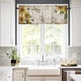 thumbnail image 3 of 3 Piece Kitchen Curtains Tiers and Valances Set, Farm Retro Newspaper Sunflower Dragonfly Bee Rod Pocket Short Window Treatment Tiers Curtains Panel and Valance for Cafe Bathroom, 3 of 5