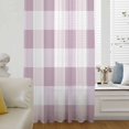 thumbnail image 6 of Pink Plaid Sheer Curtains 63 Inches Long, Spring Summer Farmhouse Buffalo Checkered Light Filering Curtains, Breathable Simi Curtain Privacy Drapes for Living Room Bedroom Window Treatment, 6 of 9