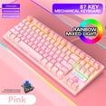thumbnail image 1 of EGNMCR Keyboard Gaming Keyboard K2 Mechanical Keyboard 87 Keys Layout LED Backlit Blue Switches Wired keyboard keyboard, 1 of 7