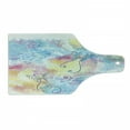 thumbnail image 1 of Colorful Cutting Board, Romantic Brushstroked Backdrop with Haze Blur Splash Features and Moth Antler, Decorative Tempered Glass Cutting and Serving Board, Wine Bottle Shape, Multicolor, by Ambesonne, 1 of 1