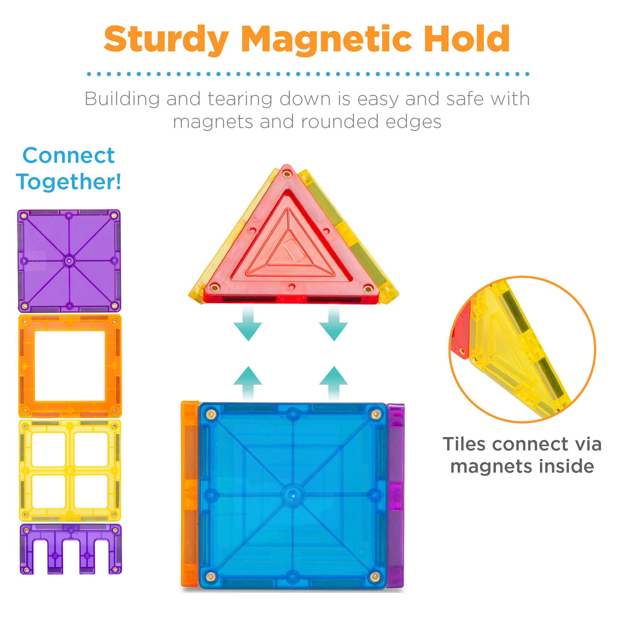 Best Choice Products 265-Piece Kids Magnetic Tiles Set Construction Building Blocks Educational STEM Toy - image 3 of 7