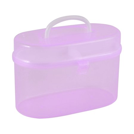 - Plastic Dual Layers Storage Case Box Organizer Conatiner Holder Clear Purple