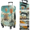 thumbnail image 4 of Travel Luggage Cover Suitcase Protector Fits 18-32 Inch Luggage Wheel Covers Patterned Travel Related Items Flower Luggage Protector Elastic Luggage Anti-scratch Suitcase Cover L, 4 of 5