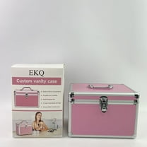 EKQ Custom vanity case,Makeup Box with Mirror 2-Layer Portable Extendable Makeup Case Organizer with Lock Protective Make up Storage for Travel Cosmetologist