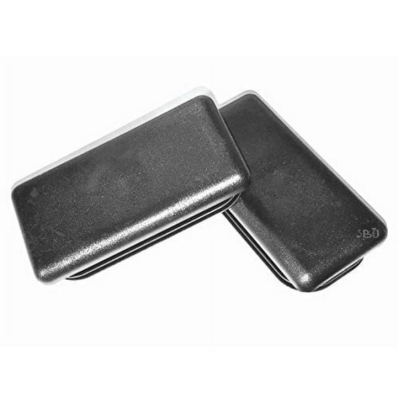 (Pack of 2) 4" x 2" (100 x 50 MM) Snap in Rectangular Cap Plugs | for 14-20 Ga Steel Tube/Rod Fencing Post Slide Inserts | Fitness Eqpt end Caps || 4 x 2 Inch || by SBD