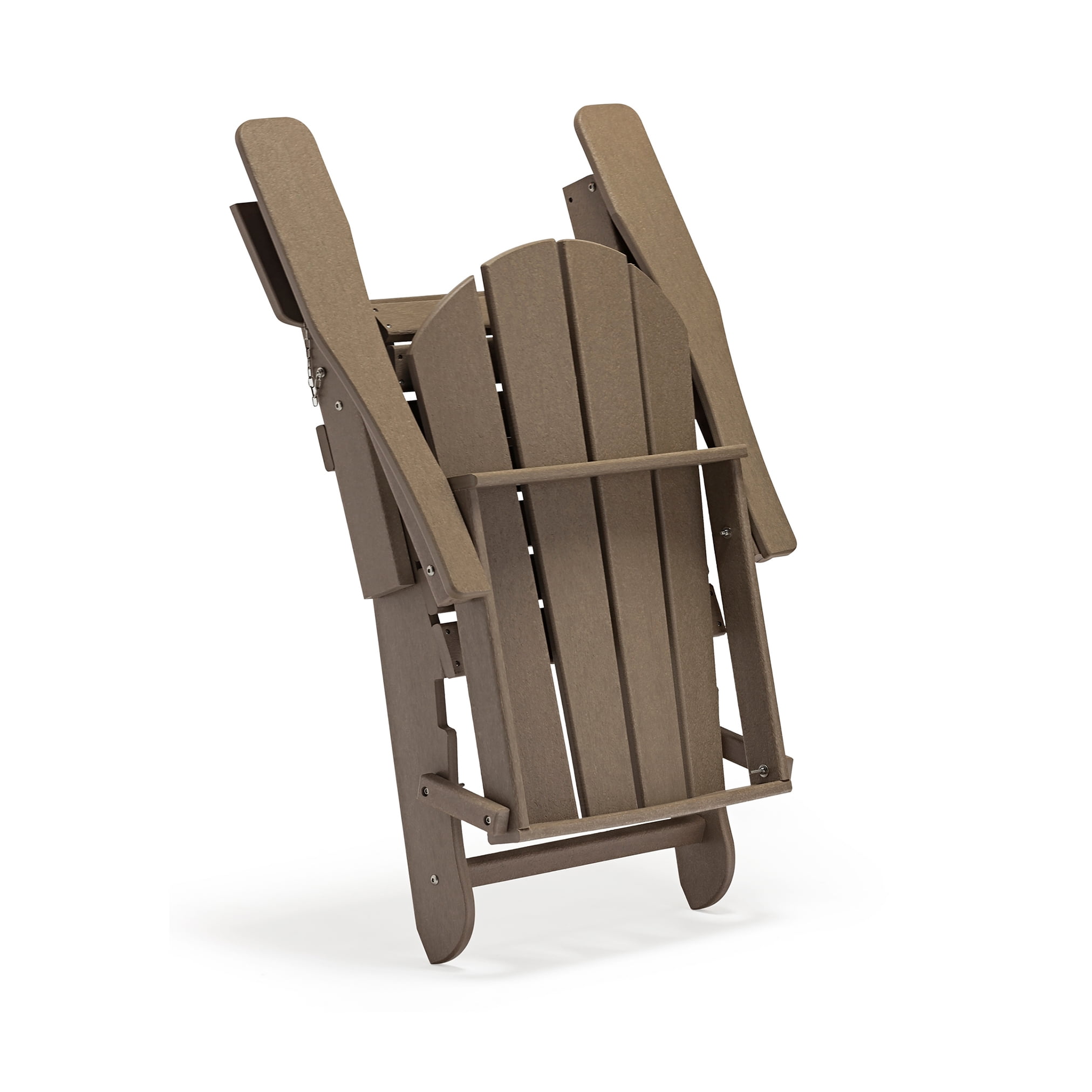 PORCHSIDE Outdoor Folding Adirondack Chair (Set of 2), Weathered Wood