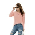 thumbnail image 3 of HOWCOME Fall Long Sleeve Side Split Casual Loose Tunic Womens Blouses, 3 of 5