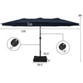 thumbnail image 3 of Costway 15FT Double-Sided Twin Patio Umbrella Sun Shade Outdoor Crank Market Base Navy, 3 of 10