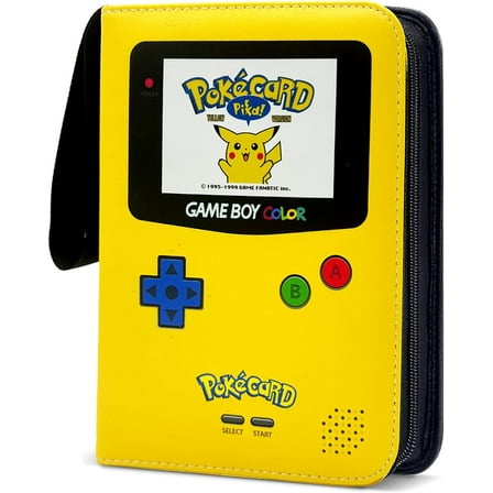 Emapoy Trading Card Binder 4-Pocket, 400 Pockets Card Holder Album with 50 Sleeves, Yellow