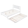 thumbnail image 3 of Full Size Bed Frame with Adjustable Trundle, Modern Platform Bed with Headboard, No Spring Required Needed, Easy Assembly, 3 of 8