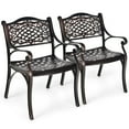 thumbnail image 1 of Costway 2PCS Patio Dining Bistro Chair All Weather Cast Aluminum Armrest Garden, 1 of 10