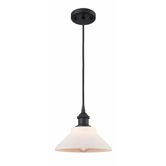 516-1P-BK-G131 Innovations Lighting Orwell - 1 Light Cord Hung Mini Pendant In Industrial Style-6.5 Inches Tall and 8.38 Inches Wide-Matte Black