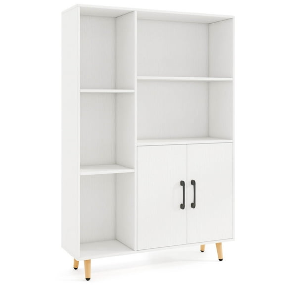 Costway HW63875 Floor Storage Cabinet Free Standing Wooden Display Bookcase Side Decor Furniture