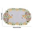 thumbnail image 3 of Twfbrm Easter Bunny Placemats, 11"x17" Cutwork Embroidered Floral Rabbit Oval Place Mats, Colorful Decorative Bunny Doilies Spring Table Mats Easter Table Decorations for Party Kitchen Dining, 3 of 6
