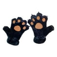 thumbnail image 4 of Guantes de invierno para mujer, a la moda, gruesos, suaves y cómodos, para cosplay de animales. Negro, 4 of 7